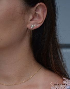 Eleganckie, złote kolczyki przeciągany łańcuszek z koniczynką. Idealne na prezent. Eleganckie, złote kolczyki przeciągane z koniczynkami. Idealne na prezent dla ukochanej. Kolczyki złot.JPG
